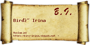 Biró Irina névjegykártya