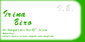 irina biro business card